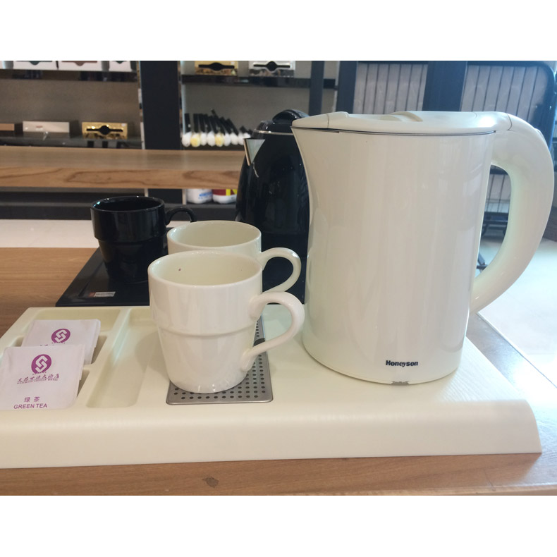酒店用电热水壶带托盘杯