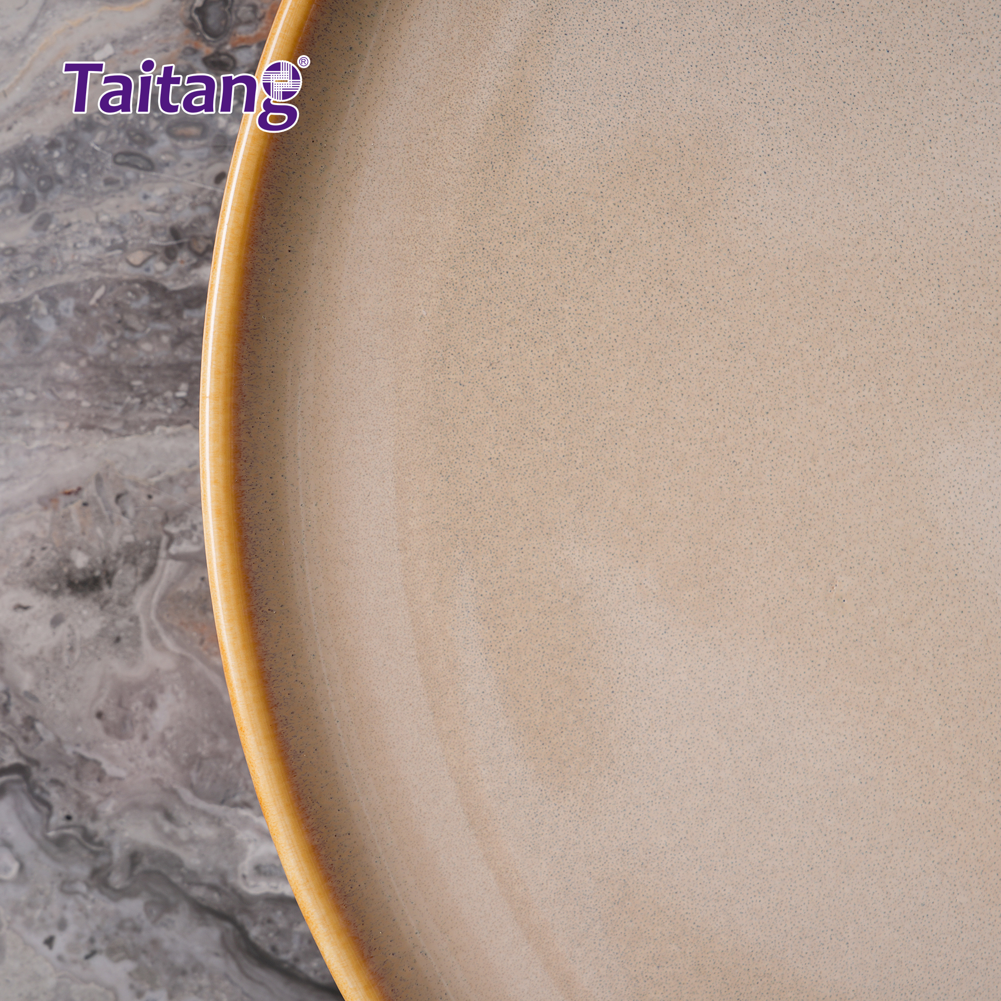 色釉窑变陶瓷餐具-13.5"长三角盘